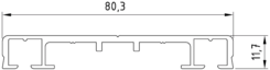 Alu Flachdeckschiene System 80 (80,3x11,7mm) blank EZL 6