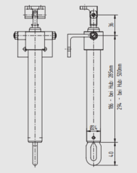 WSS 12.100.0285.371 Manueller Teleskop-Spindelantrieb, 2-stufig Hub 285, MS verchromt